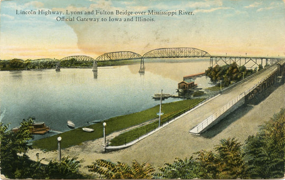 Lincoln Highway, Lyons and Fulton Bridge over Mississippi River, Fulton-[Carey's Emporium