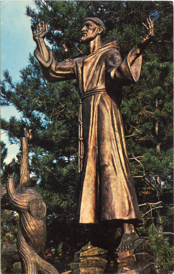 Statue of St. Francis of Assisi, at Jewel Box, Forest Park, St. Louis, MO-[Carey's Emporium