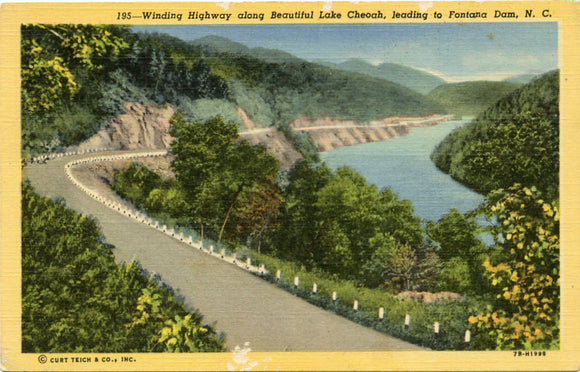 Winding Highway along Beautiful Lake Cheoah, leading to Fontana Dam, NC-[Carey's Emporium