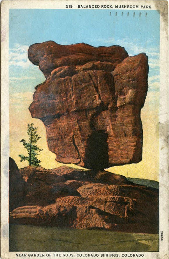 Balanced Rock, Mushroom Park, near Garden of the Gods, Colorado Springs, CO-[Carey's Emporium