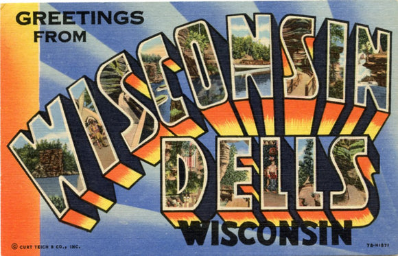 Greetings from Wisconsin Dells, WI Large Letter-Carey's Emporium