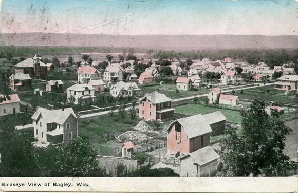 Birdseye View of Bagley, WI-Carey's Emporium