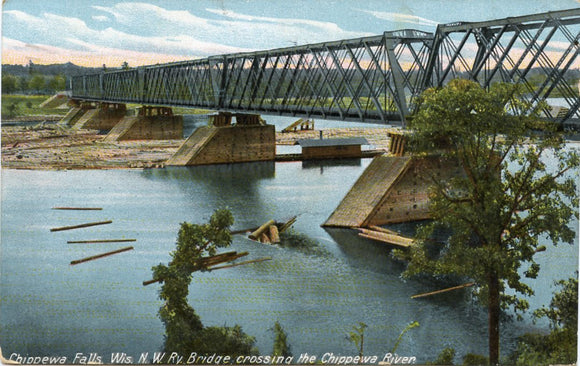 N. W. Ry. Bridge crossing the Chippewa River, Chippewa Falls, WI-Carey's Emporium