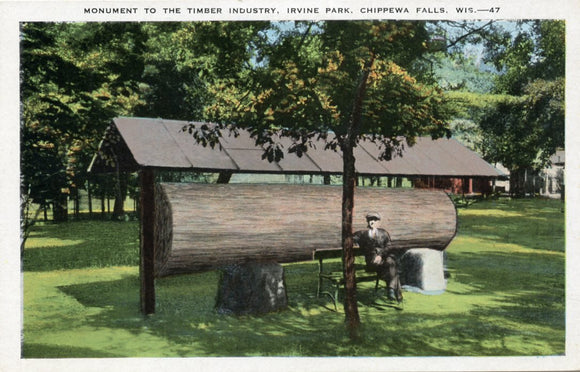Monument to the Timber Industry, Irvine Park, Chippewa Falls, WI-Carey's Emporium