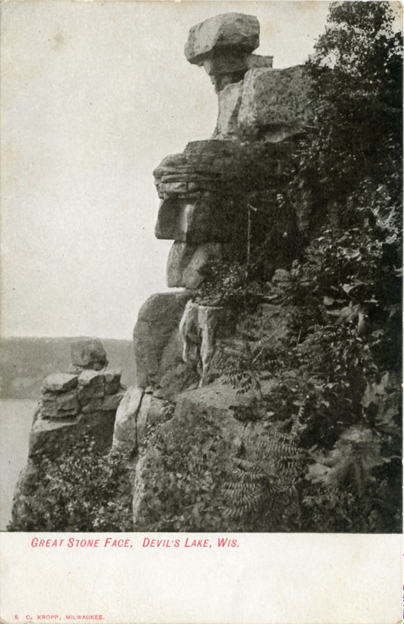 Great Stone Face, Devil's Lake, WI-Carey's Emporium