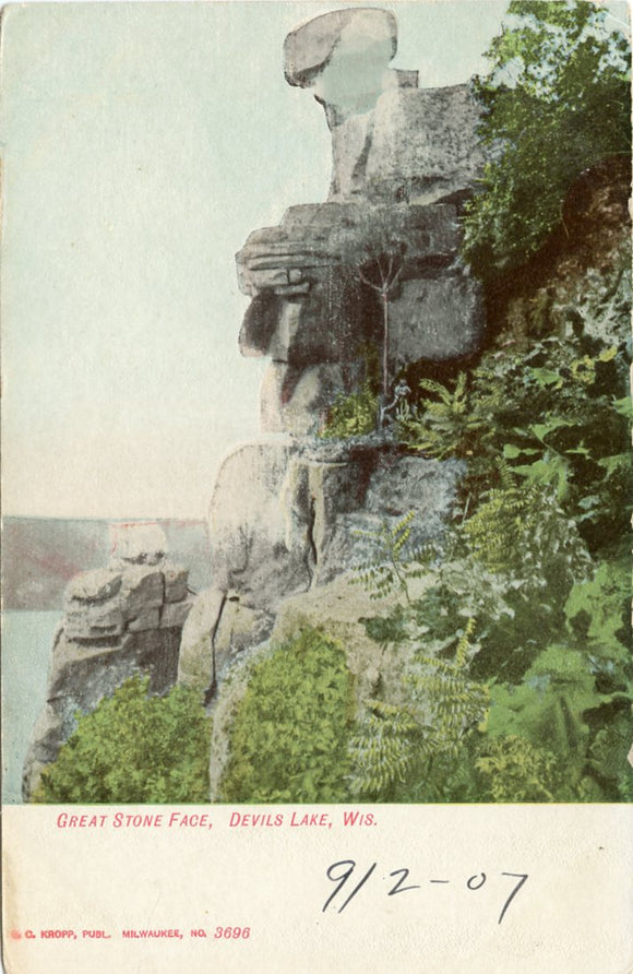 Great Stone Face, Devil's Lake, WI-Carey's Emporium