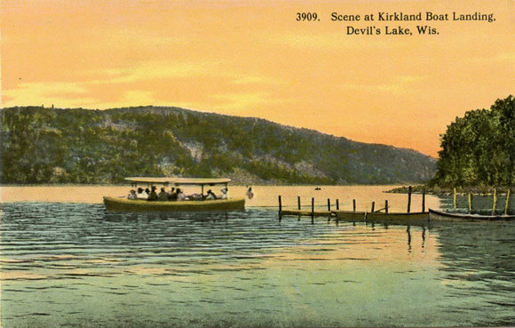 Scene at Kirkland Boat Landing, Devil's Lake, WI-Carey's Emporium