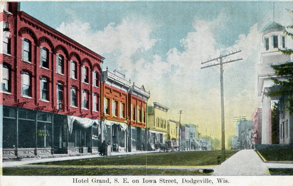 Hotel Grand, S. E. on Iowa Street, Dodgeville, WI-Carey's Emporium