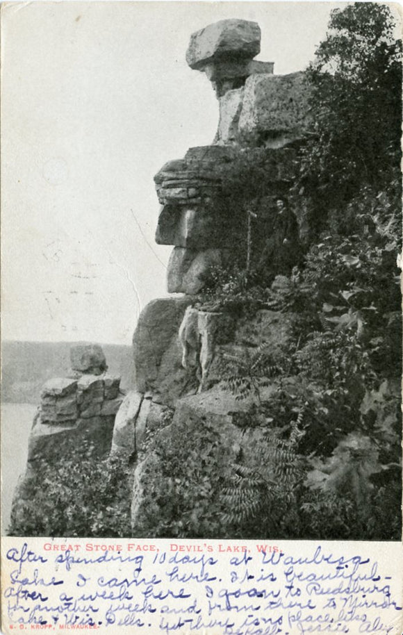 Great Stone Face, Devil's Lake, WI-Carey's Emporium
