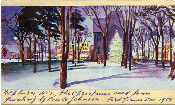 Christmas Card to me, Painting by Cecile Johnson, Elkhorn, WI-Carey's Emporium