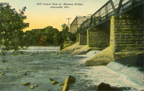 Lower Dam at Montery Bridge, Janesville, WI-Carey's Emporium