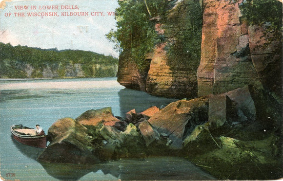 View in Lower Dells, of the Wisconsin, Kilbourn City, WI-Carey's Emporium