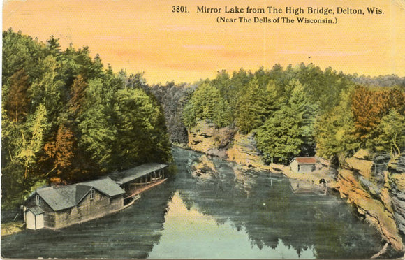 Mirror Lake from The High Bridge, Delton, WI-Carey's Emporium