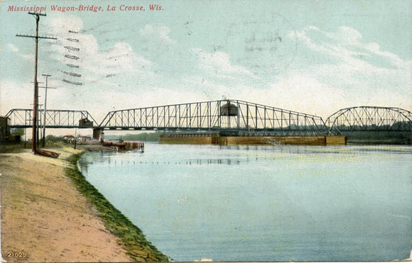 Mississippi Wagon-Bridge, La Crosse, WI-Carey's Emporium