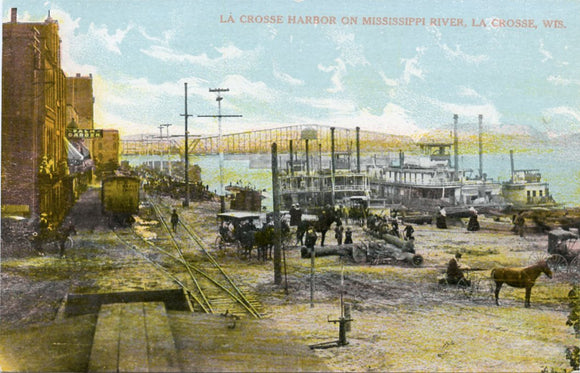 La Crosse Harbor on Misissippi River, La Crosse, WI-Carey's Emporium