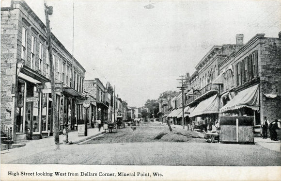 High Street Looking West From Dellars Corner, Mineral Point, WI-Carey's Emporium