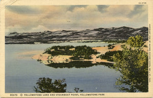 Yellowstone Lake and Steamboat Point, Yellowstone Park-Carey's Emporium