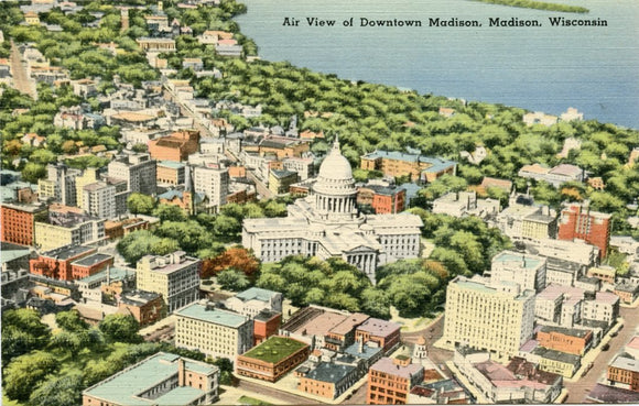 Air View of Downtown Madison, Madison, WI-Carey's Emporium