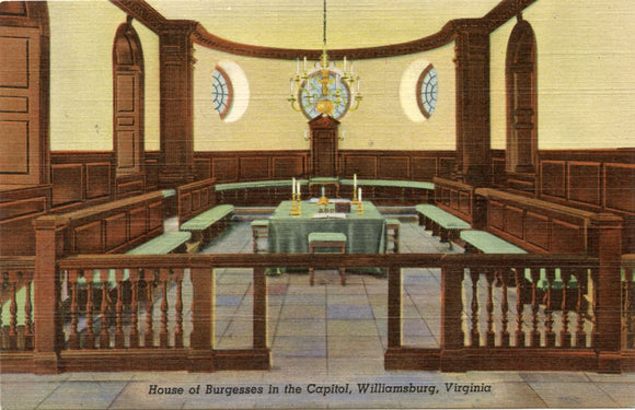 House of Burgesses in the Capitol, Williamsburg, VA-Carey's Emporium