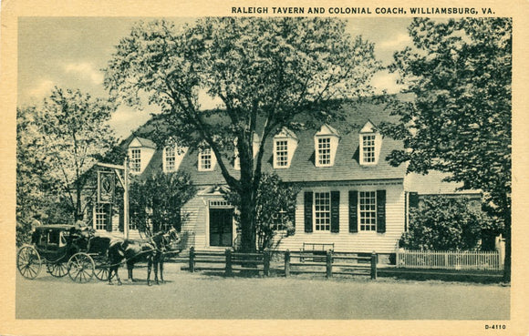 Raleigh Tavern and Colonial Coach, Williamsburg, VA-Carey's Emporium