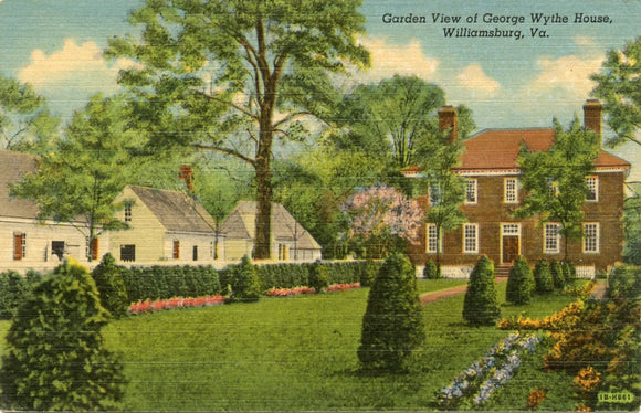 Garden View of George Wythe House, Williamsburg, VA-Carey's Emporium