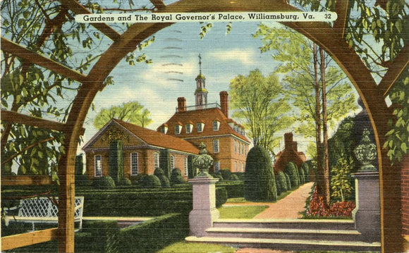Gardens and The Royal Governor's Palace, Williamsburg, VA-Carey's Emporium