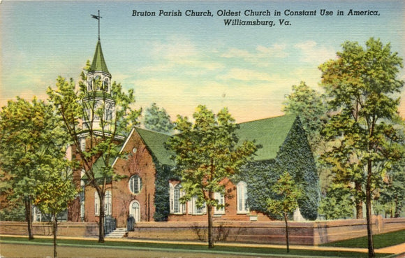 Bruton Parish Church, Oldest Church in Constant Use in America, Williamsburg, VA-Carey's Emporium
