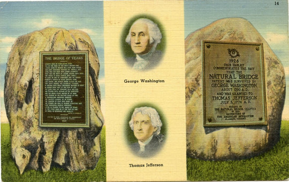 George Washington and Thomas Jefferson, Natural Bridge, VA-Carey's Emporium