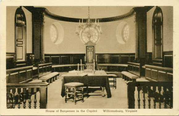 House of Burgesses in the Capitol, Williamsburg, VA-Carey's Emporium