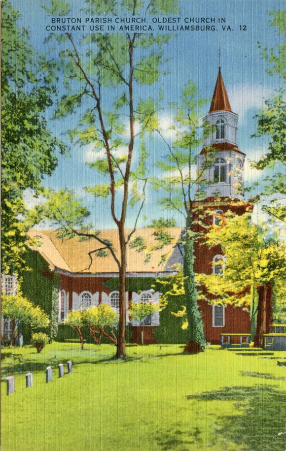 Bruton Parish Church, Oldest Church in Constant Use in America, Williamsburg, VA-Carey's Emporium
