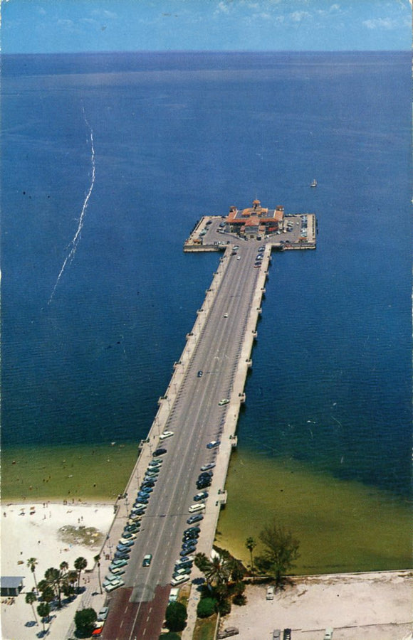 Aerial in Natural Color of St. Petersburg's Million Dollar Recreation Pier, St. Petersburg, FL-Carey's Emporium