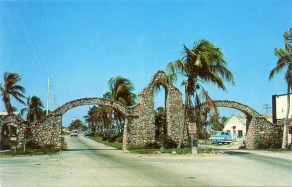 Rustic Stone Archway Leading to Tropical Ft. Myers Beach, FL-Carey's Emporium