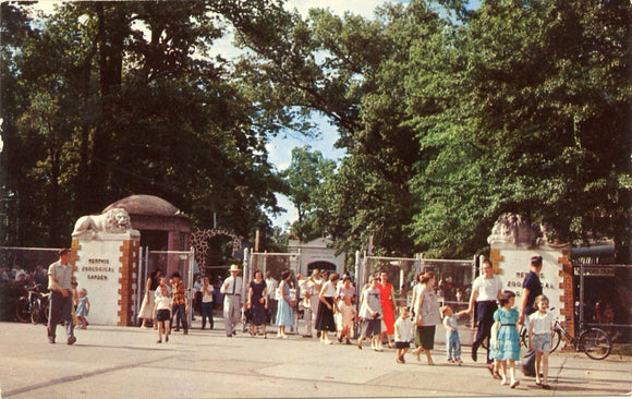 Entrance to Memphis Zoo, Overton Park, Memphis, TN-Carey's Emporium