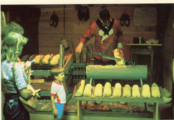 Wooden Shoe Maker at Dutch Village, U. S. 31, one mile north of Holland, MI-Carey's Emporium