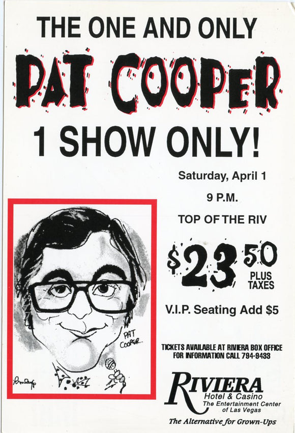 Pat Cooper, Riviera Hotel and Casino, Las Vegas, NV-Carey's Emporium