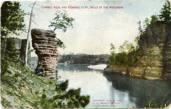 Chimney Rock and Romance Cliff, Dells of the Wisconsin, WI-Carey's Emporium