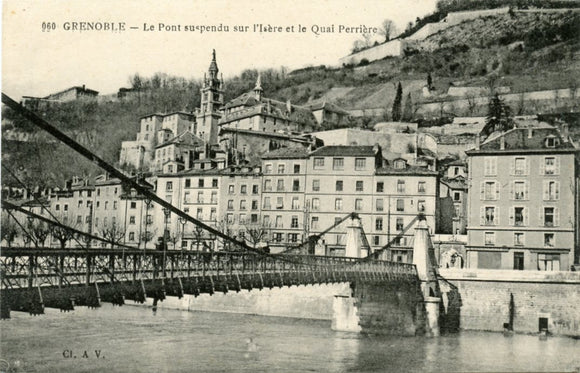 Le Pont Suspendu sur l'Isese et le Qual Perriere, Grenoble-Carey's Emporium