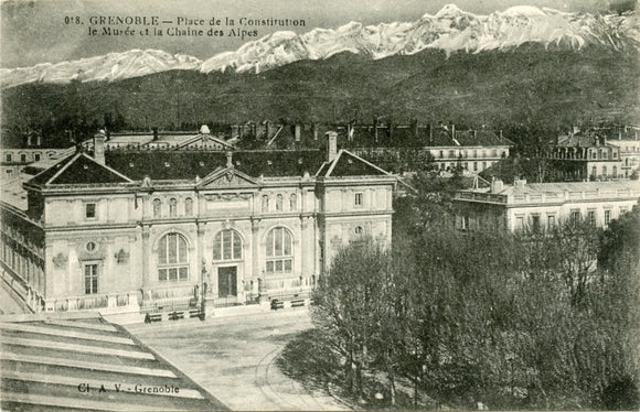 Place de la Constitution le Musee et la Chaine des Alpes, Grenoble-Carey's Emporium