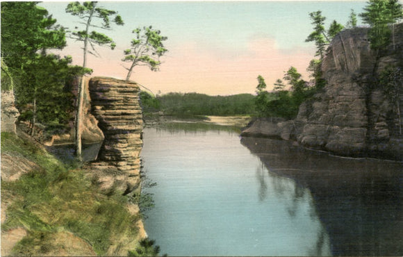 Chimney Rock and Romance Cliff, Dells of the Wisconsin River, WI-Carey's Emporium