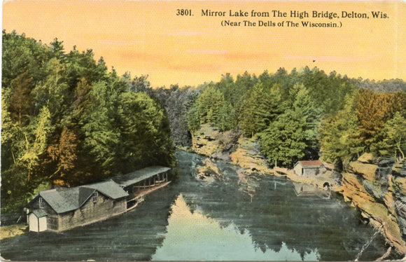 Mirror Lake from The High Bridge, Delton, WI-Carey's Emporium