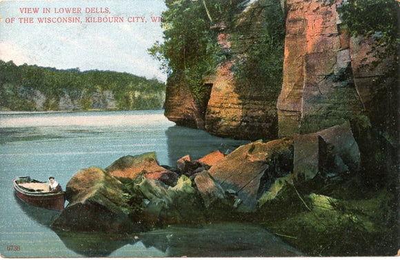 View in Lower Dells, of the Wisconsin, Kilbourn City, WI-Carey's Emporium
