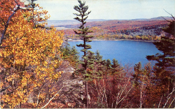 Picturesque View of Devil's Lake from the West Bluff, Devil's Lake State Park, Baraboo, WI-Carey's Emporium