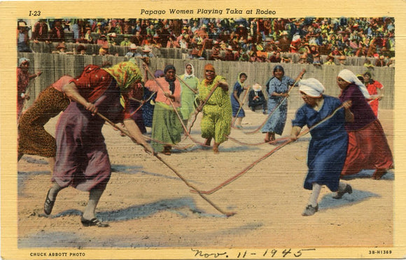 Papago Women Playing Taka at Rodeo, Tucson, AZ-Carey's Emporium