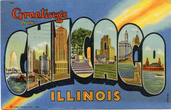 Greetings from Chicago, IL Large Letter-Carey's Emporium