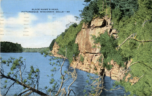 Black Hawk's Head, Picturesque Wisconsin Dells, WI-Carey's Emporium