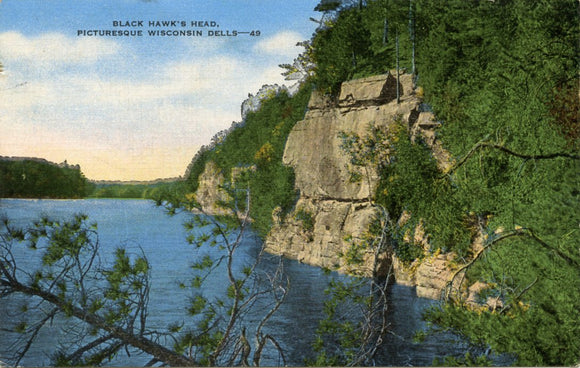 Black Hawk's Head, Picturesque Wisconsin Dells, WI-Carey's Emporium