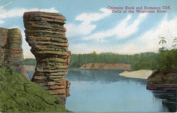 Chimney Rock and Romance Cliff, Dells of the Wisconsin River, WI-Carey's Emporium