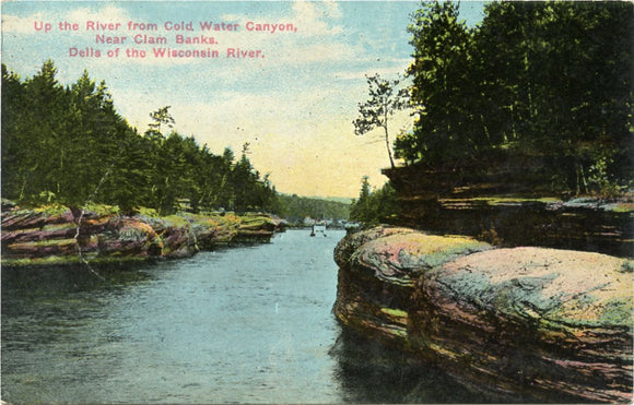 Up the River from Cold Water Canyon, Near Clam Banks, Dells of the Wisconsin River, WI-Carey's Emporium