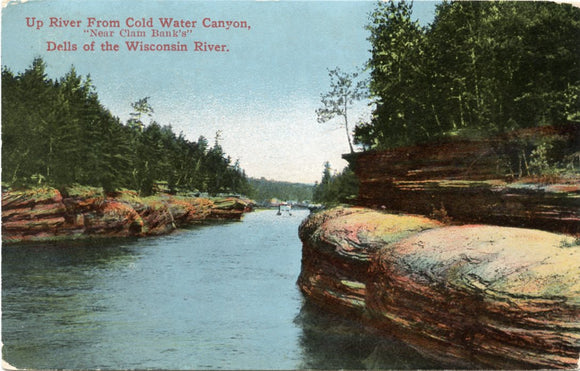 Up River from Cold Water Canyon, Near Clam Bank's, Dells of the Wisconsin River, WI-Carey's Emporium