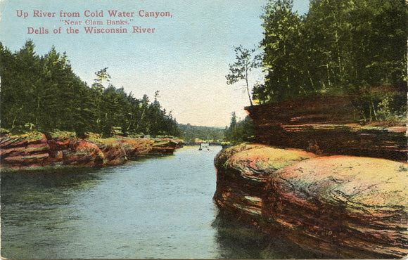 Up River from Cold Water Canyon, Near Clam Bank's, Dells of the Wisconsin River, WI-Carey's Emporium